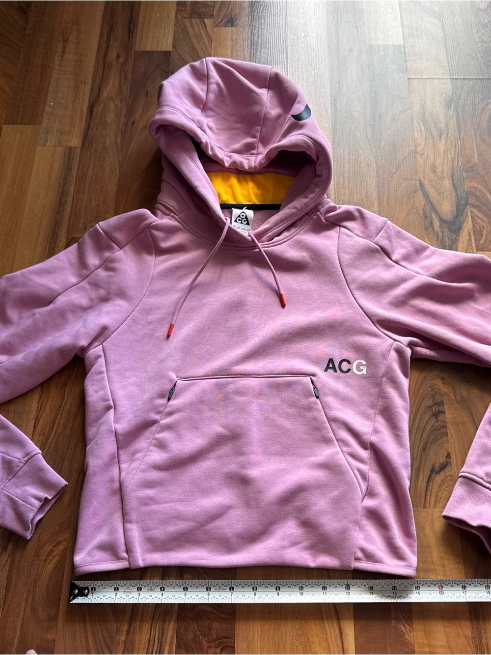 Nike ACG Pink Hoodie with Yellow Lining